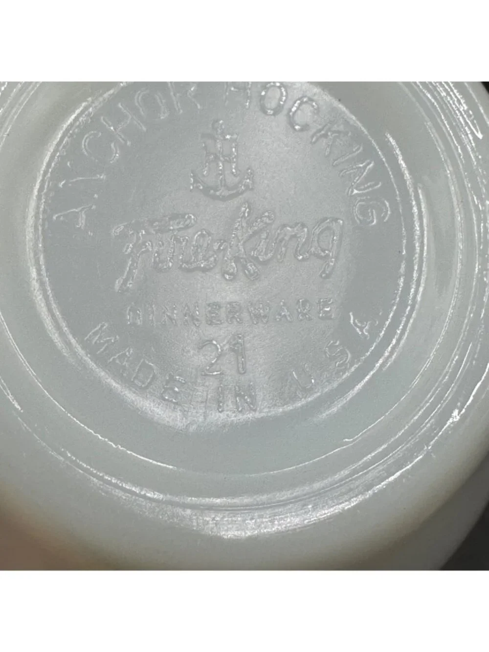 Anchor Hocking Fire-King Milk Glass Teacups W/ Red Rose Pattern Set Of 4 Vintage